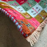 ミニギャッベ 35×36cm イラン手織り 一点物 チェアマット