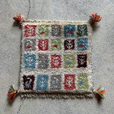 ミニギャッベ 34×34cm イラン手織り 一点物 チェアマット