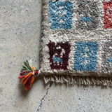 ミニギャッベ 34×34cm イラン手織り 一点物 チェアマット