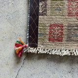 ミニギャッベ 34×34cm イラン手織り 一点物 チェアマット