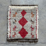 ミニギャッベ 36×38cm イラン手織り 一点物 チェアマット