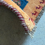 ミニギャッベ 38×35cm イラン手織り 一点物 チェアマット
