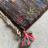 ミニギャッベ 36×40cm イラン手織り 一点物 チェアマット