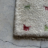 ミニギャッベ 42×40cm イラン手織り 一点物 チェアマット
