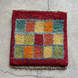 ミニギャッベ 42×39cm イラン手織り 一点物 チェアマット