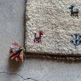 ミニギャッベ 42×37cm イラン手織り 一点物 チェアマット
