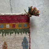 ミニギャッベ 43×47cm イラン手織り 一点物 チェアマット 