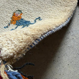 ミニギャッベ 39×39cm イラン手織り 一点物 チェアマット