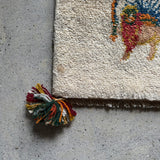ミニギャッベ 39×38cm イラン手織り 一点物 チェアマット