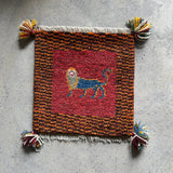 ミニギャッベ 41×39cm イラン手織り 一点物 チェアマット