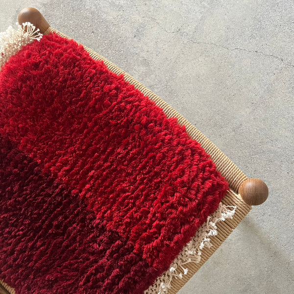 まいにちノッティング 椅子敷き <span> 35×42 コンビカラー / red 長方形