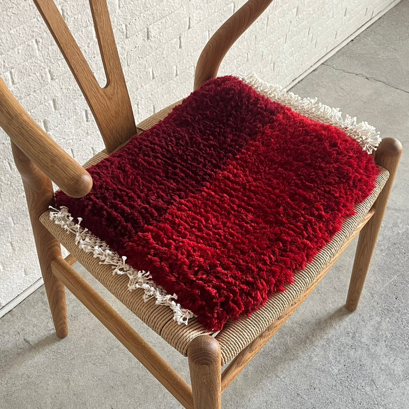 まいにちノッティング 椅子敷き <span> 35×42 コンビカラー / red 長方形