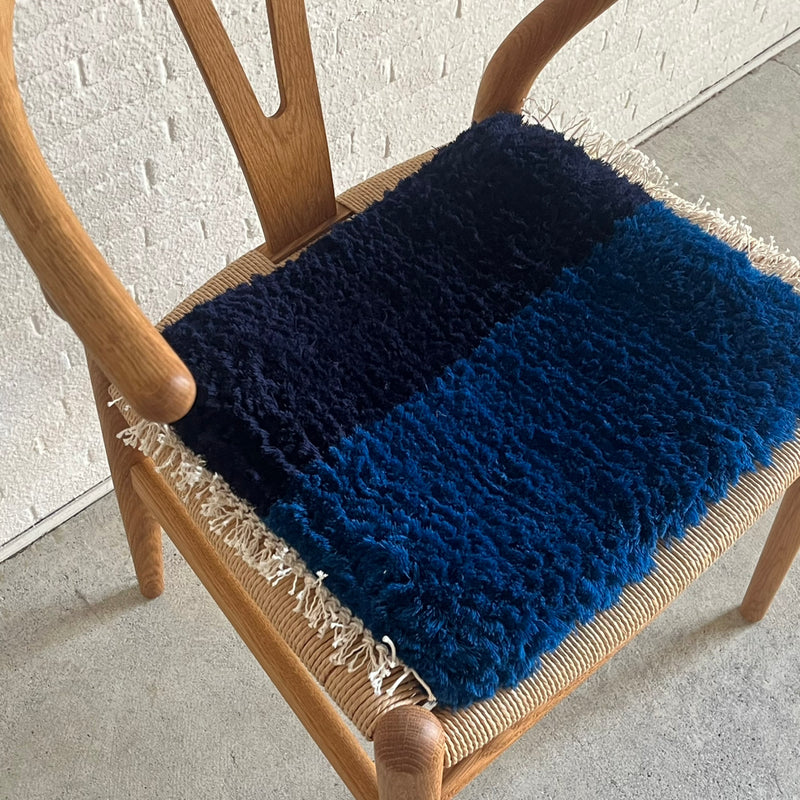 まいにちノッティング 椅子敷き<span> 35×42 コンビカラー / blue 長方形