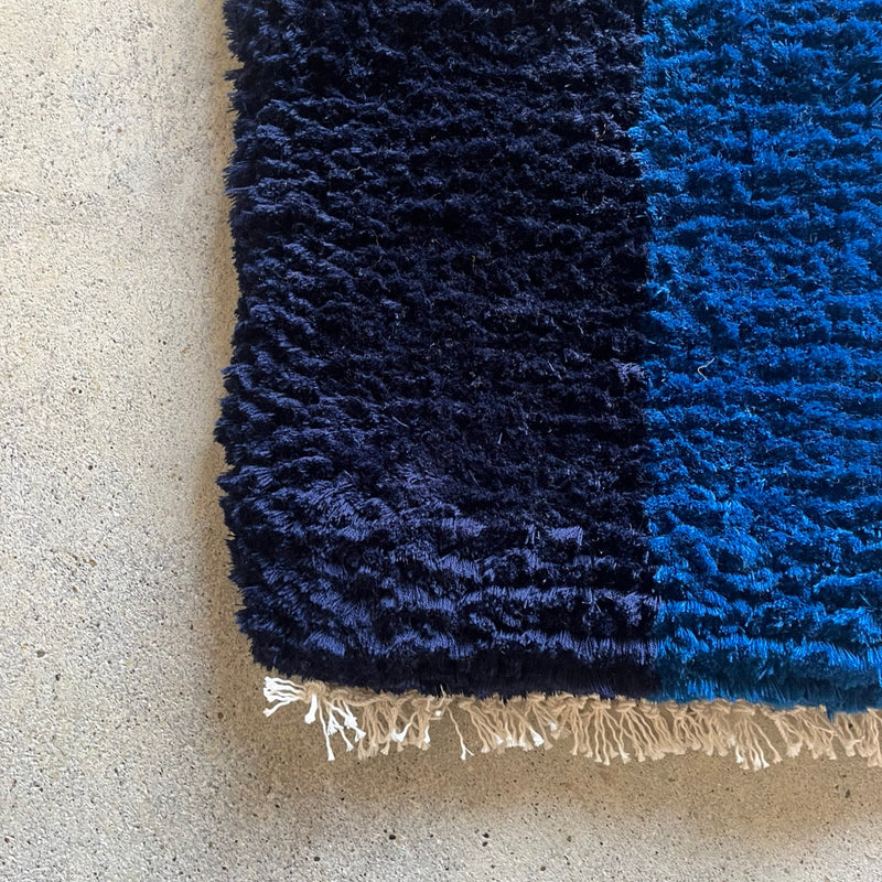 まいにちノッティング 椅子敷き<span> 35×42 コンビカラー / blue 長方形