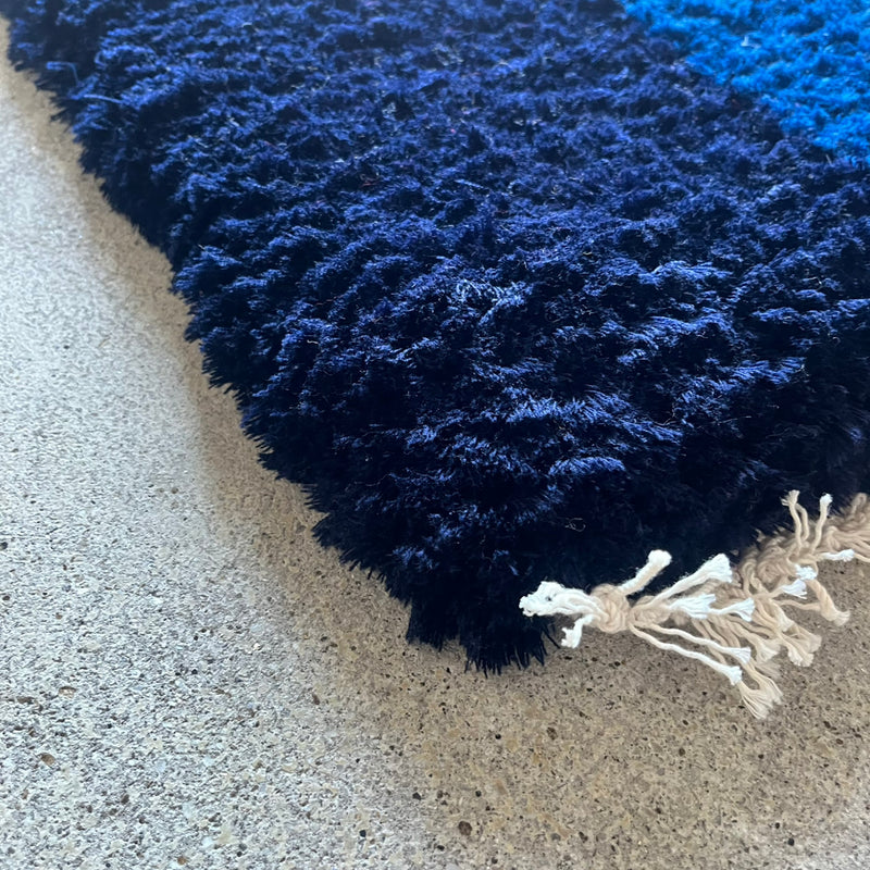 まいにちノッティング 椅子敷き<span> 35×42 コンビカラー / blue 長方形