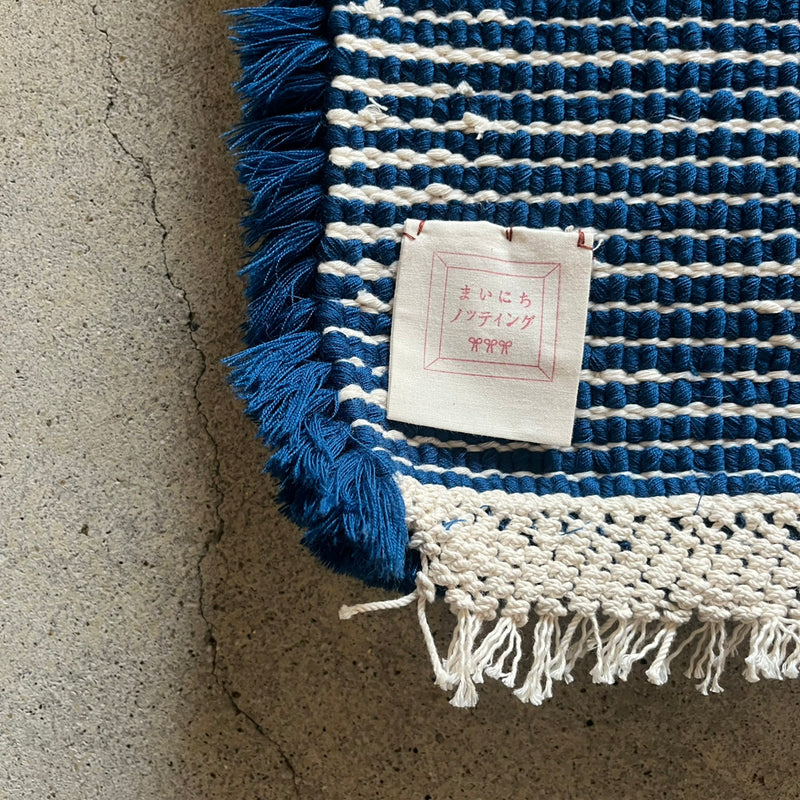 まいにちノッティング 椅子敷き<span> 35×42 コンビカラー / blue 長方形