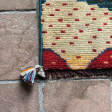 ミニギャッベ 41×41cm イラン手織り 一点物 チェアマット