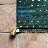 ミニギャッベ 40×42cm イラン手織り 一点物 チェアマット