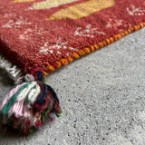 ミニギャッベ 38×36cm イラン手織り 一点物 チェアマット