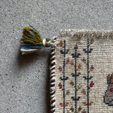 ミニギャッベ 43×43cm イラン手織り 一点物 チェアマット 