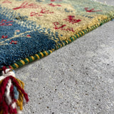 ミニギャッベ 38×40cm イラン手織り 一点物 チェアマット