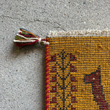 ミニギャッベ 40×41cm イラン手織り 一点物 チェアマット