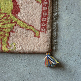 ミニギャッベ 41×42cm イラン手織り 一点物 チェアマット