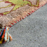 ミニギャッベ 41×42cm イラン手織り 一点物 チェアマット