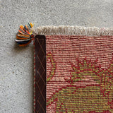 ミニギャッベ 41×42cm イラン手織り 一点物 チェアマット