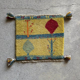 ミニギャッベ 37×41cm イラン手織り 一点物 チェアマット