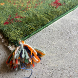 ミニギャッベ 39×39cm イラン手織り 一点物 チェアマット