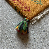 ミニギャッベ 40×38cm イラン手織り 一点物 チェアマット