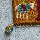 ミニギャッベ 40×38cm イラン手織り 一点物 チェアマット