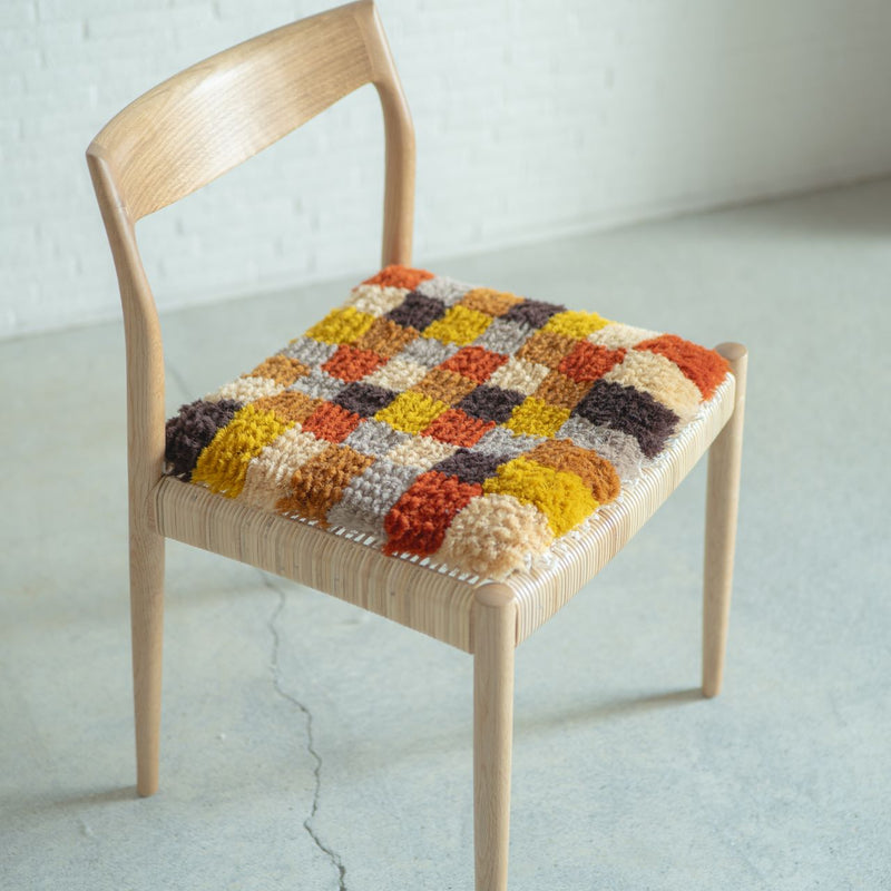 まいにちノッティング 椅子敷き 40×40 パッチワーク