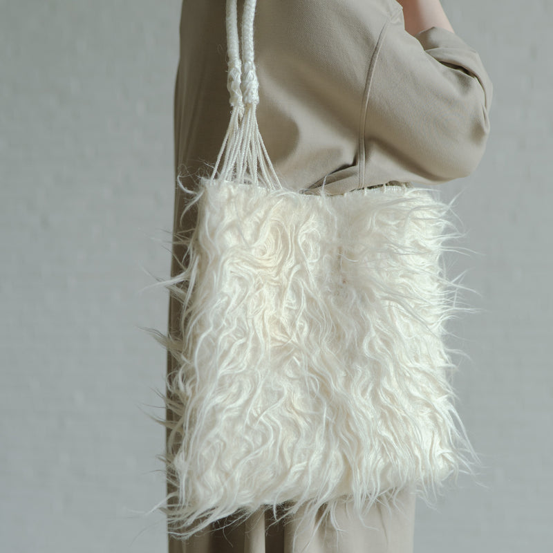 pips Chamula Wool Bag White<span> チャムラウールバッグ ホワイト