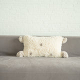 ボンボンベニワレン クッション 50×30cm モロッコ手織り ボンボン装飾