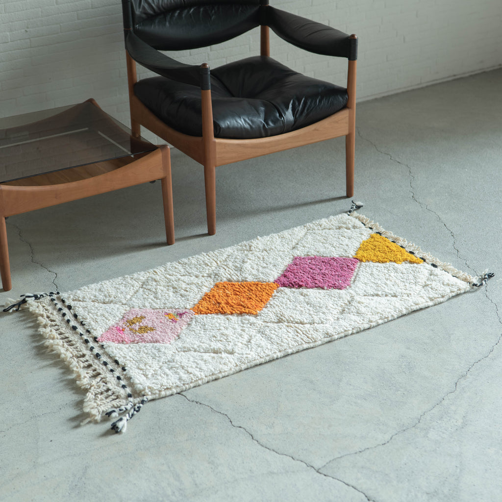 ベニワレン ラグ Beniourain モロッコ ベニワレン Beniourain ラグ ドット柄 カラフル | Boawid