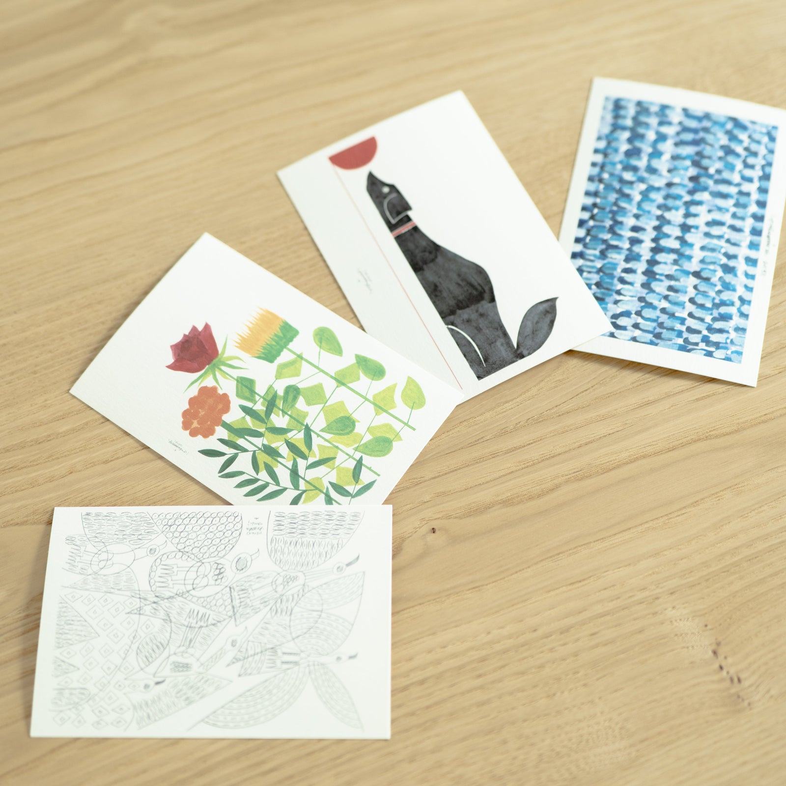 【レア・原画】山口一郎 ichiro yamaguchi ネコ ポストカード 山口一郎 絵 / 黒猫/ ポストカードサイズ | インテリアショップ