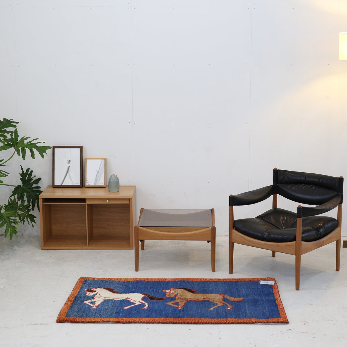 ギャッベ　ブラウン、グリーン40×40cm 2枚セット